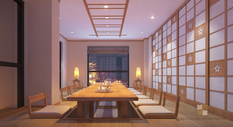 Thiết kế nội thất nhà hàng kiểu Nhật Haru sang trọng - Phòng VIP 3 - H1